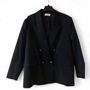 Women's Black Double-Breasted Blazer